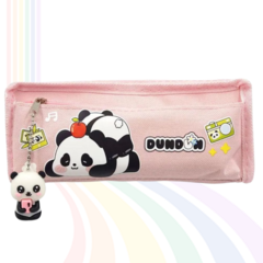 Estojo Panda Fofo com Chaveiro 2 Compartimentos 36 Lápis - Comercial Casa Sete