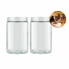 Kit Com 2 Potes 1100 ml De Vidro C/ Tampa de Rosca Branco