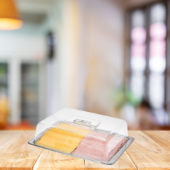 Porta Frios em Inox com Tampa de Acrílico Qualidade e Elegância