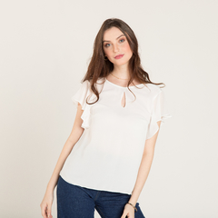 Blusa Chiffon Mangas Babado na internet