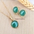Conjunto colar e Brincos Ágata Verde Gota Banho Ouro 18k - G VERZZAN SEMIJOIAS