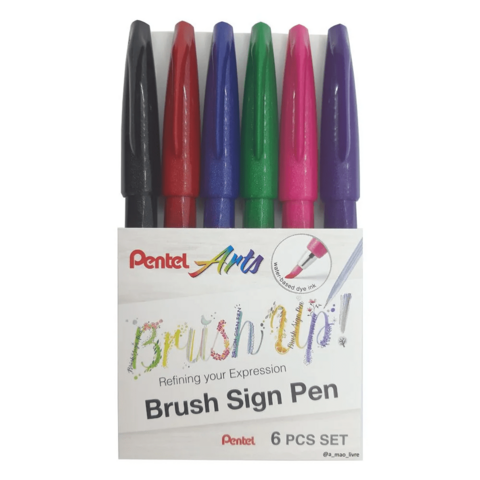 Brush Sign Pen Cores Tradicionais- PENTEL