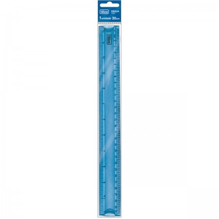 REGUA 30CM FLEXIVEL AZUL
