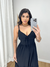 Vestido Feminino Longo Alças Finas Reguláveis Decote V Luxo