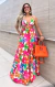 Imagem do Vestido Longo Estampado Forado Com Bojo Vestido Decote V