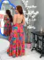 Vestido Longo Estampado Forado Com Bojo Vestido Decote V na internet