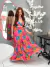 Vestido Longo Estampado Forado Com Bojo Vestido Decote V - JÔ MODAS OFICIAL