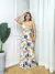 Vestido Longo Estampado Forado Com Bojo Vestido Decote V - loja online