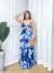 Imagem do Vestido Longo Estampado Forado Com Bojo Vestido Decote V