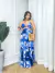 Vestido Longo Estampado Forado Com Bojo Vestido Decote V - loja online