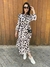 Vestido Manga Longa Elegante Moda Evangélica Estampa Animal Print na internet