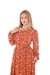 Vestido Inverno Manga Longa Moda Evangélica Estampa Flórido