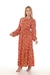 Vestido Inverno Manga Longa Moda Evangélica Estampa Flórido