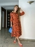 Vestido Manga Longa Elegante Moda Evangélica Estampa Animal Print - loja online