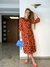Imagem do Vestido Manga Longa Elegante Moda Evangélica Estampa Animal Print