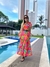 Vestido Feminino Rodado Midi Em Viscose Um Ombro Só Verão na internet