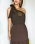 Vestido Feminino Rodado Midi Em Viscose Um Ombro Só Verão na internet