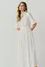 VESTIDO LINHO MIDI GOLA COS TRANS SAIA PREGAS