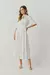 VESTIDO LINHO MIDI GOLA COS TRANS SAIA PREGAS - comprar online