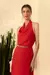 VESTIDO MIDI GOLA DEGAGE