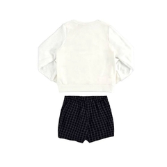 Conjunto Feminino Infantil Alakazoo Mangas Plush Short Saia 61633 - loja online