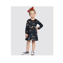 Vestido Folhas Em Meia Malha Penteada 62629 - comprar online