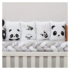 Kit de Berço 10 Peças Panda Baby Magia Branco com Preto Brubrelel Baby na internet