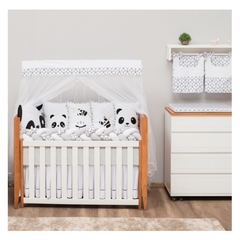Kit de Berço 10 Peças Panda Baby Magia Branco com Preto Brubrelel Baby - Pilustrica
