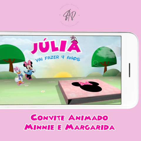 Convite Animado Minnie e Margarida