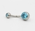 TN99 Navel piercing tradicional pedra zirconia titânio - Azul/umbigo
