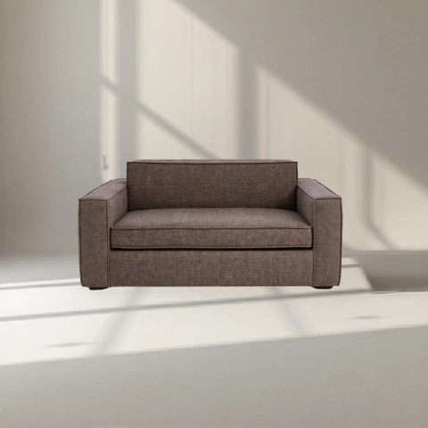 Sofá 2 cuerpos gris oscuro 160 cm moderno compacto para living chico