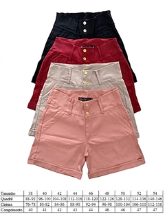 Bermuda Feminina com Detalhes bolso cintura alta com lycra veste super bem confortavel na internet