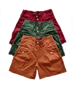 Kit 4 Bermudas Feminina Com Elastano Cintura Alta