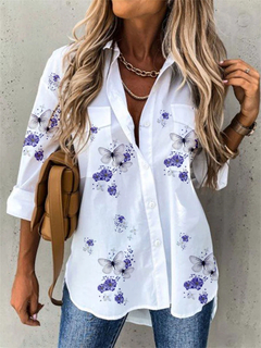 Blusa comprida mulher camisa casual blusa elegante mulher - Regra Sete Modas