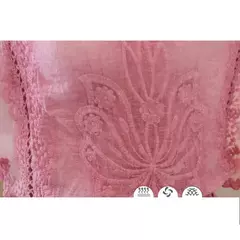 Blusa chiffon para mulheres, renda de algodão - Regra Sete Modas