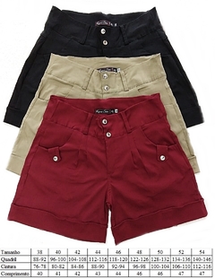 Kit 4 Bermudas Feminina Com Elastano Cintura Alta - comprar online