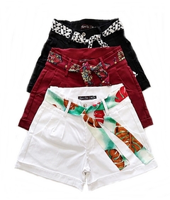Shorts Feminino Meia Coxa Cos Alto + Brinde Cintinho - loja online