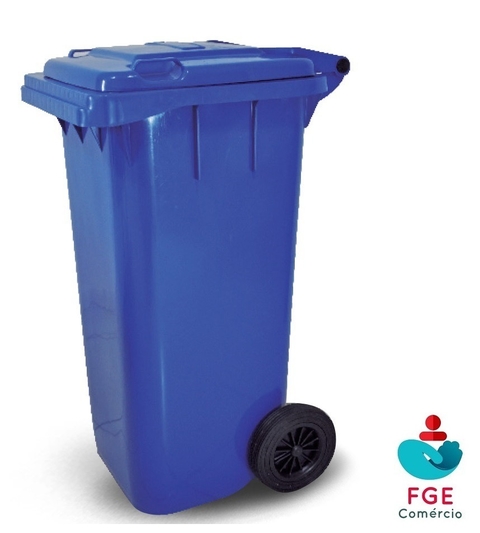 CARRO COLETOR 120L C/ RODAS E TAMPA - AZUL/VERMELHO/CINZA/AMARELO/VERDE/BRANCO