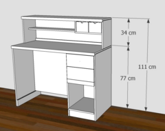 Escritorio Rectangular con Cajonera - comprar online