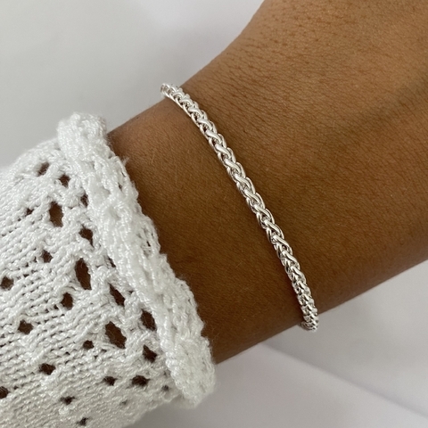 Pulsera Acero Blanco 19cm (cod 12697)