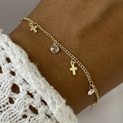 pulsera acero dorado 17 a 20 cm (cod 13780)