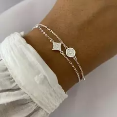 Pulsera Plata 17 a 20cm doble (cod 21412) - comprar online