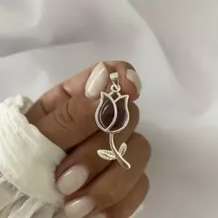 dije plata tulipan (cod 21616) - comprar online