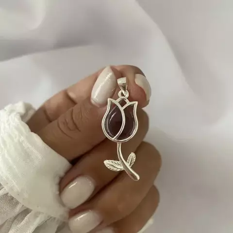 dije plata tulipan (cod 21616) - comprar online