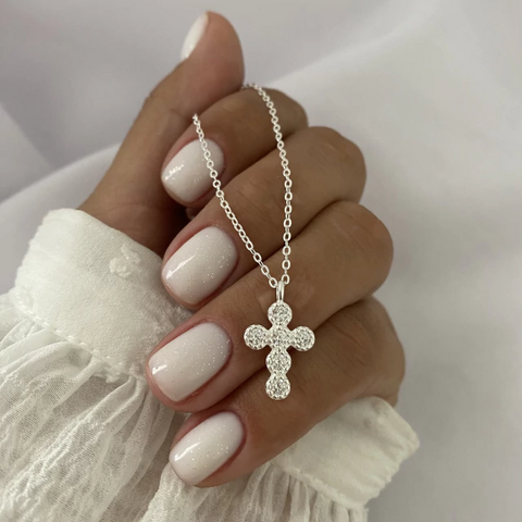 Conjunto Plata 42 a 45cm cruz (cod 21903) - comprar online