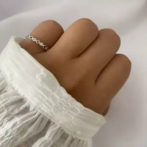 anillo plata cubic color (cod 21563) - comprar online
