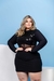 VESTIDO PLUS SIZE PRETO COM PAETE E MANGA LONGA - loja online