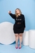 VESTIDO PLUS SIZE PRETO COM PAETE E MANGA LONGA - Moda Japa Store