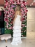 Vestido Longo Branco Off Noiva Renda com barra em camadas - loja online