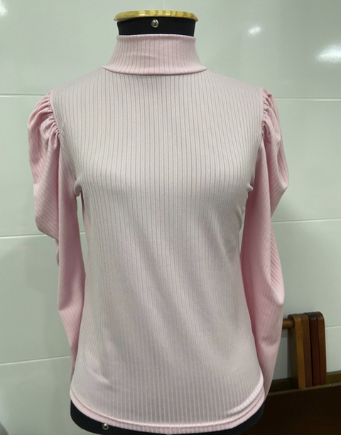Blusinha Canelada Manga Longa Princesa bufante
